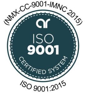Sello de certificación del Sistema de Gestión ISO 9001:2015.