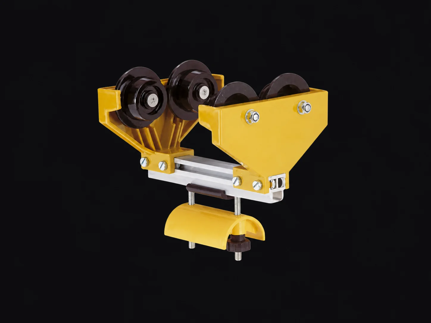 Carro amarillo de cable Conductix-Wampfler para sistema de festón en viga I