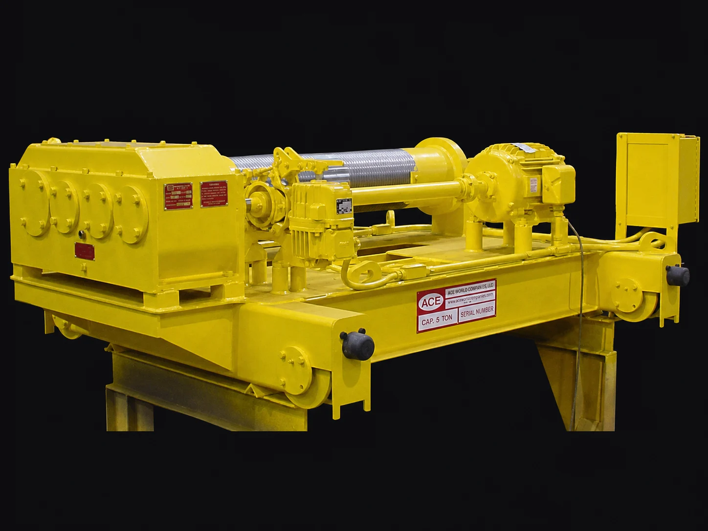 Polipasto eléctrico amarillo de cable de acero fabricado por ACE World Companies